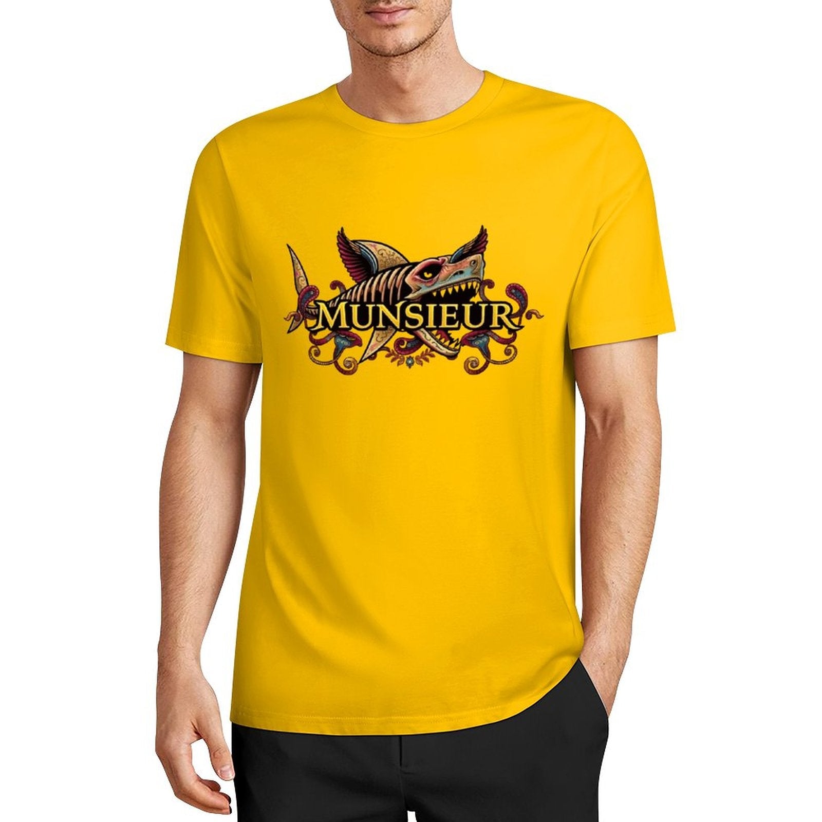 Men's Set Cotton Tee Design "Street Shark" by MUNSIEUR