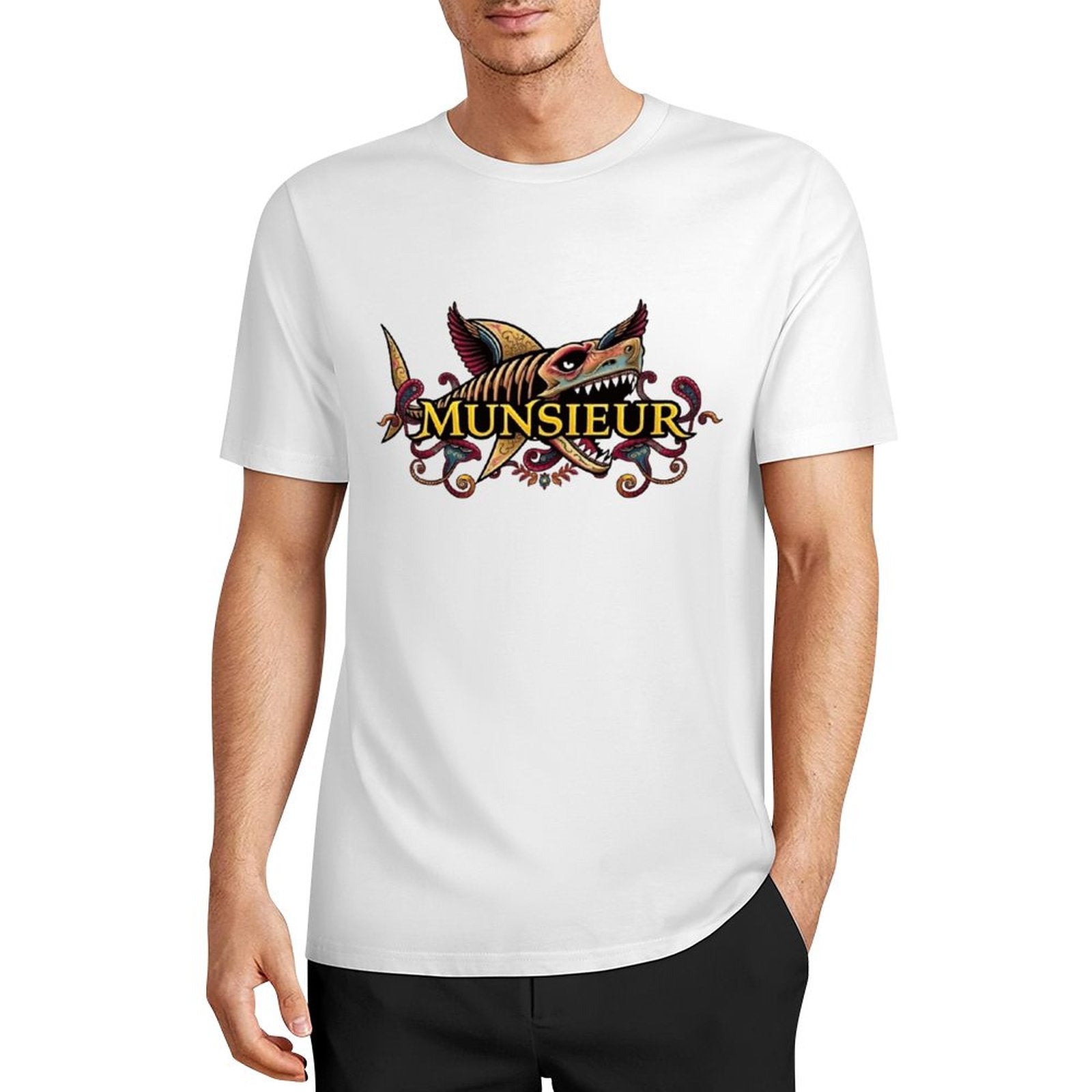 Men's Set Cotton Tee Design "Street Shark" by MUNSIEUR