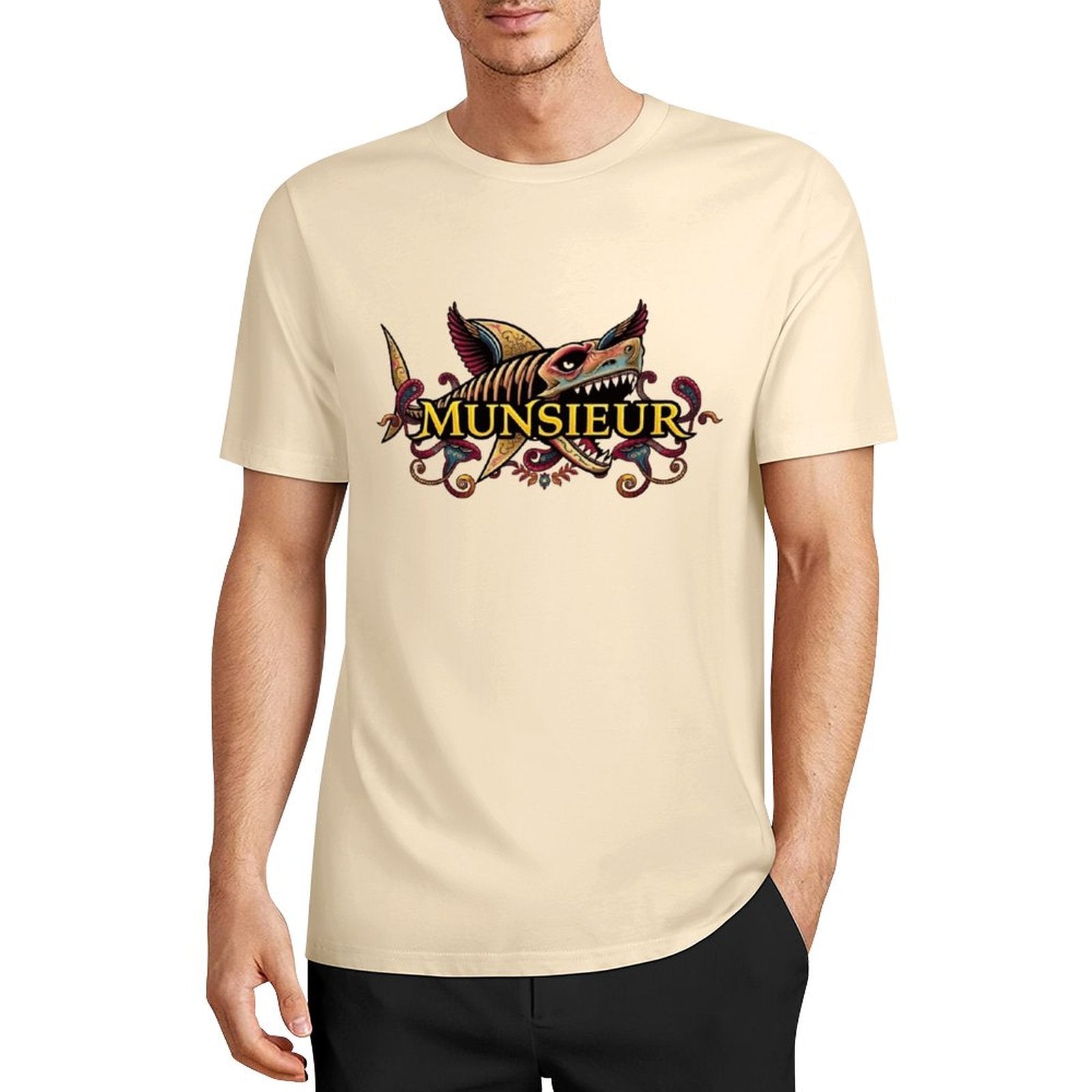 Men's Set Cotton Tee Design "Street Shark" by MUNSIEUR