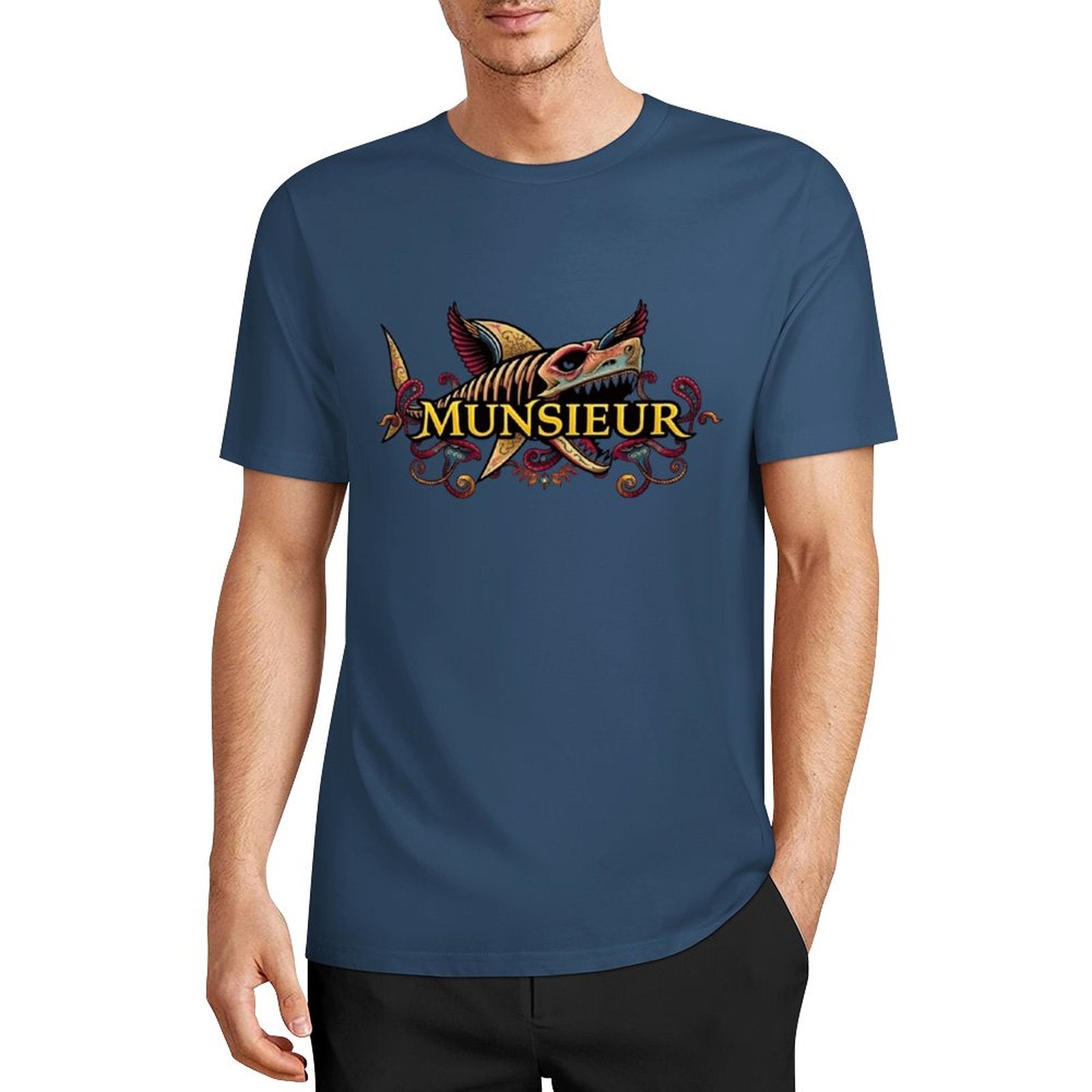 Men's Set Cotton Tee Design "Street Shark" by MUNSIEUR