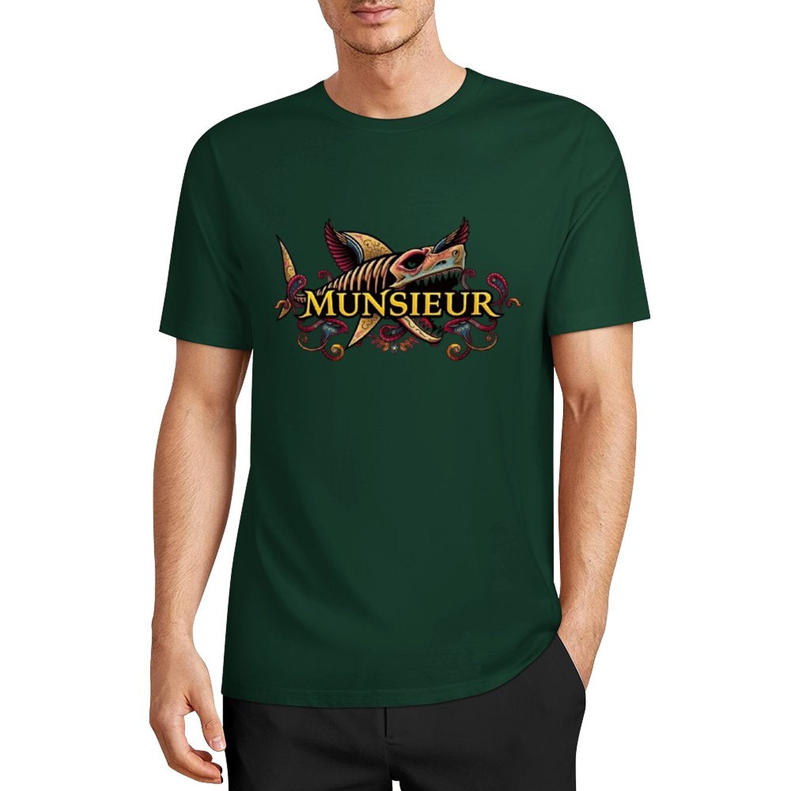 Men's Set Cotton Tee Design "Street Shark" by MUNSIEUR