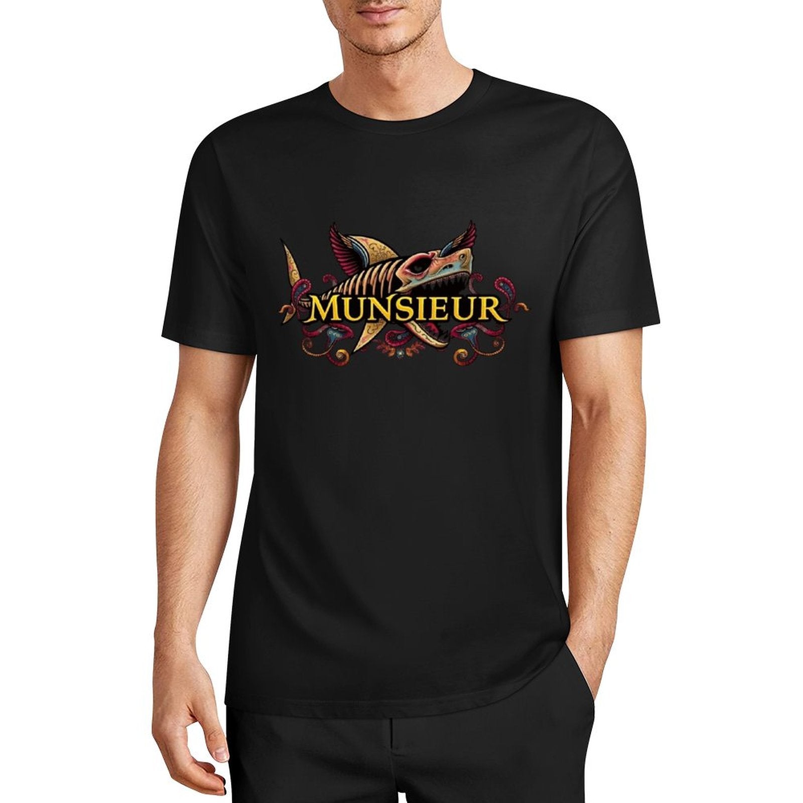 Men's Set Cotton Tee Design "Street Shark" by MUNSIEUR