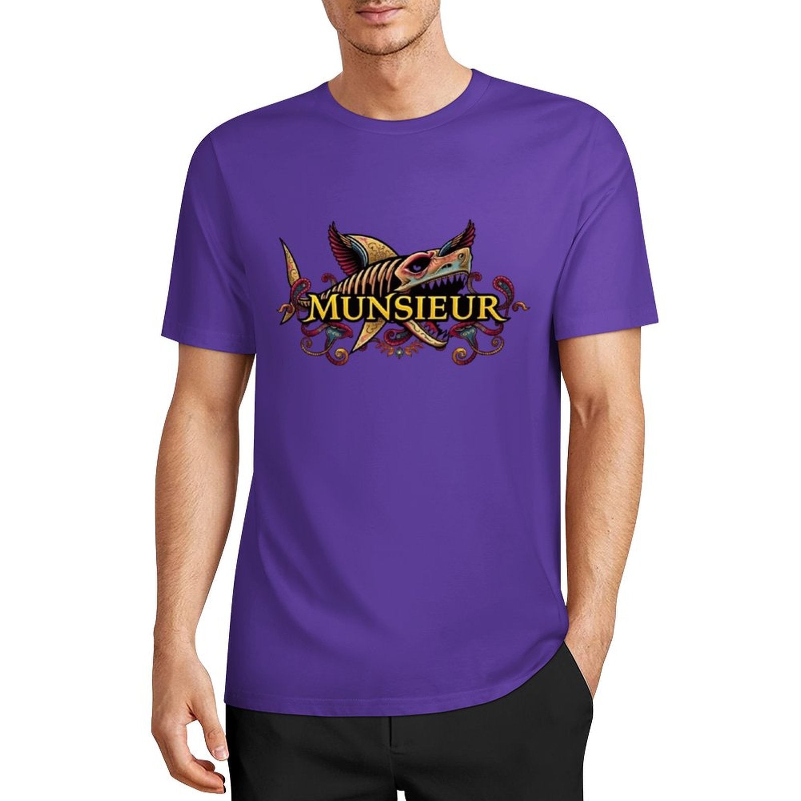 Men's Set Cotton Tee Design "Street Shark" by MUNSIEUR