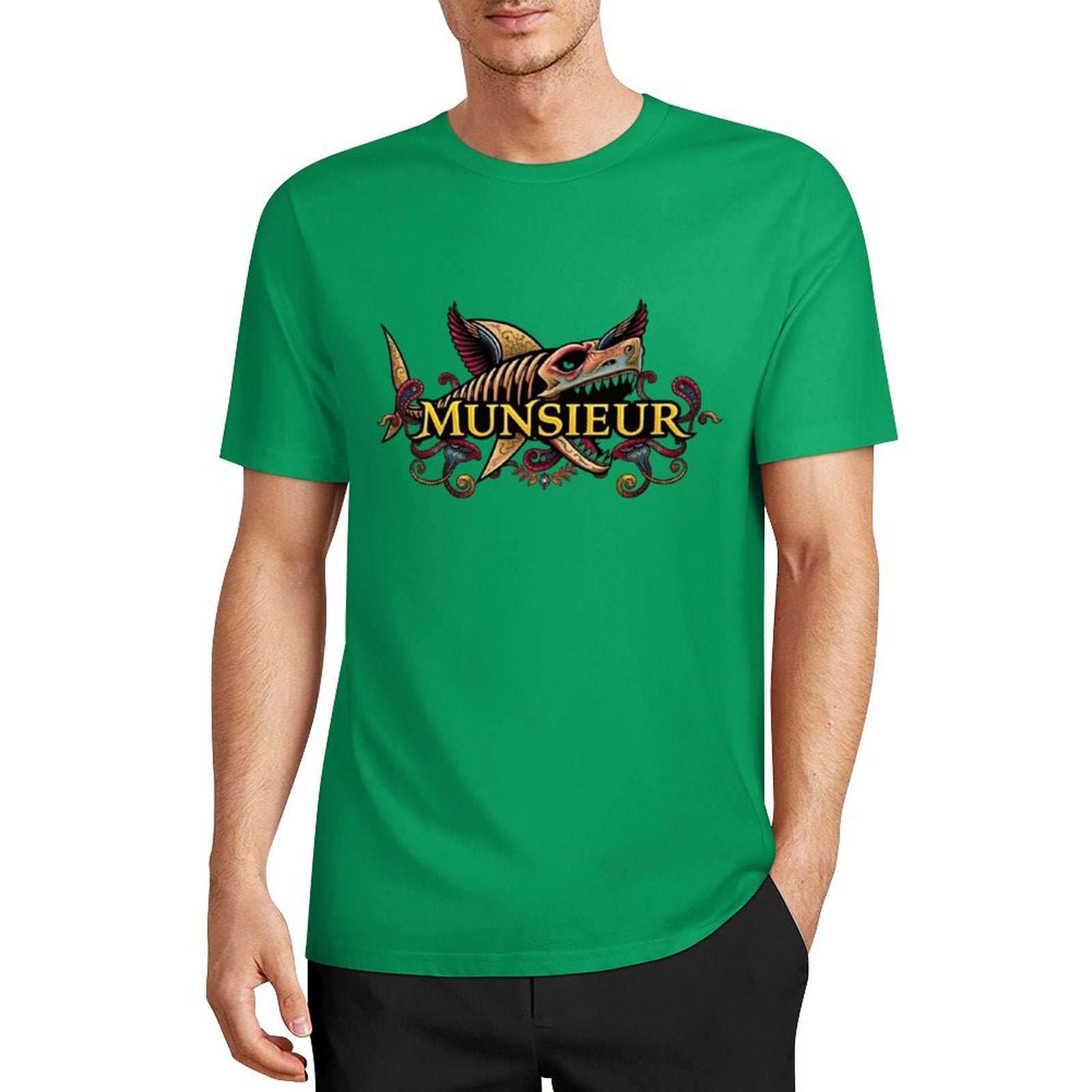 Men's Set Cotton Tee Design "Street Shark" by MUNSIEUR