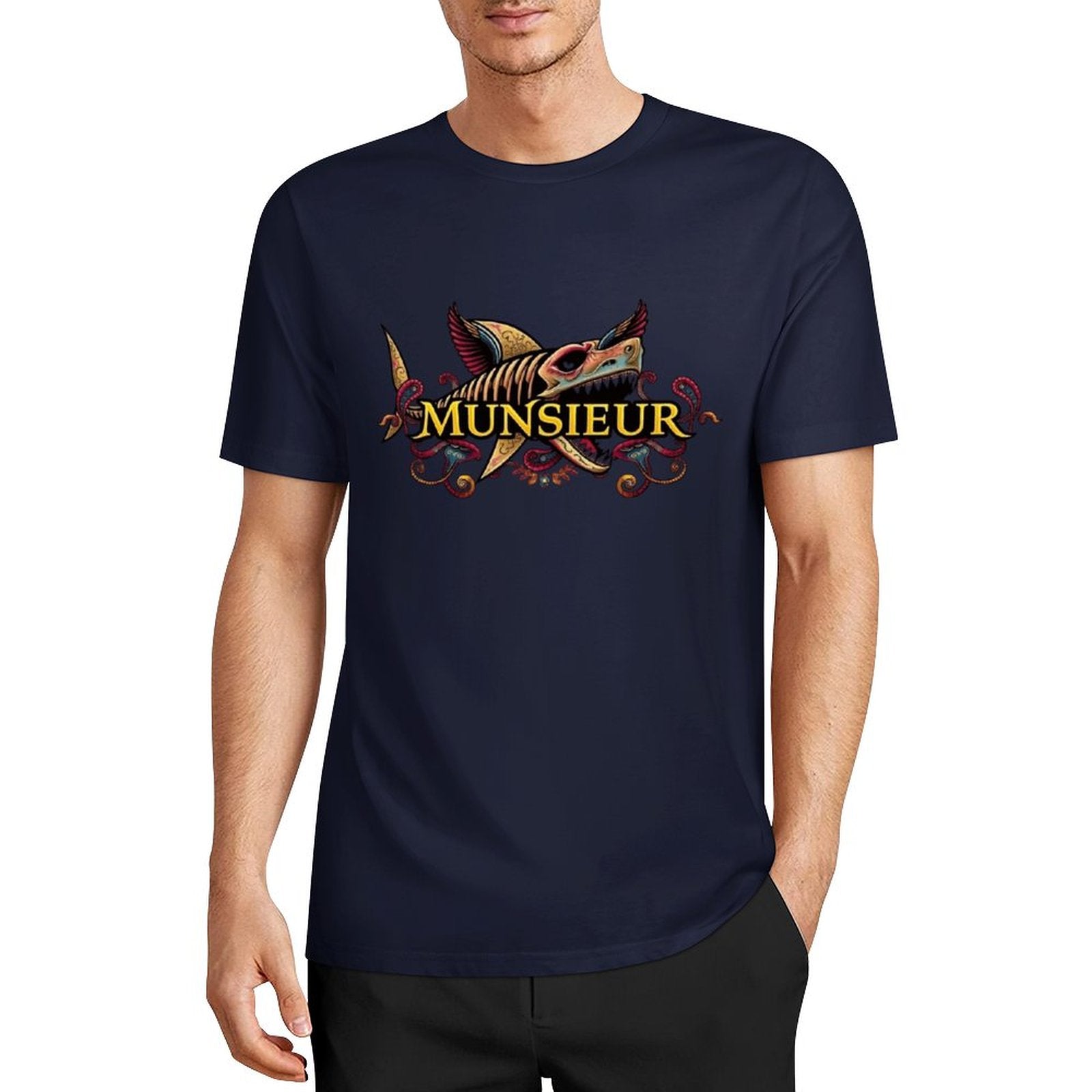 Men's Set Cotton Tee Design "Street Shark" by MUNSIEUR