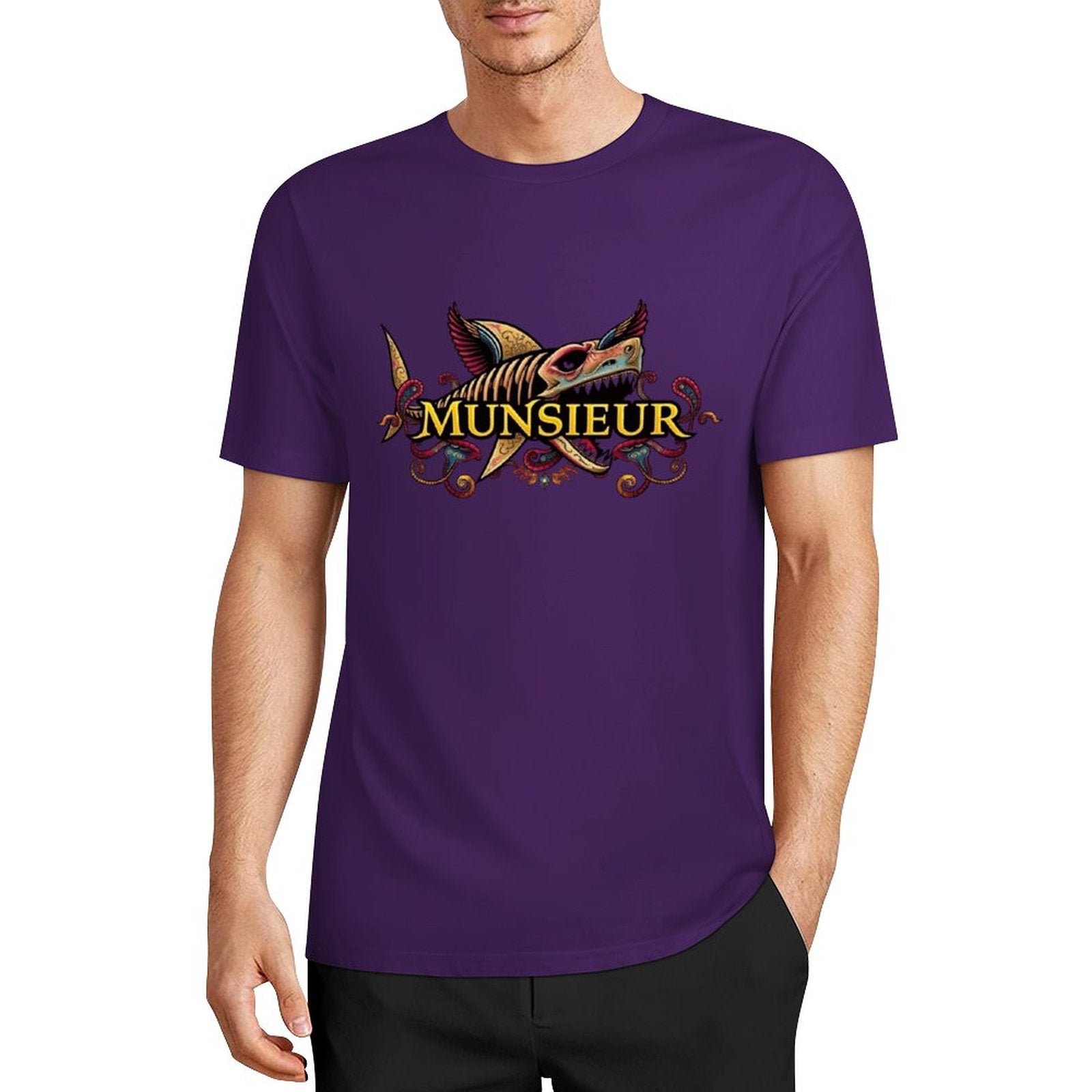 Men's Set Cotton Tee Design "Street Shark" by MUNSIEUR