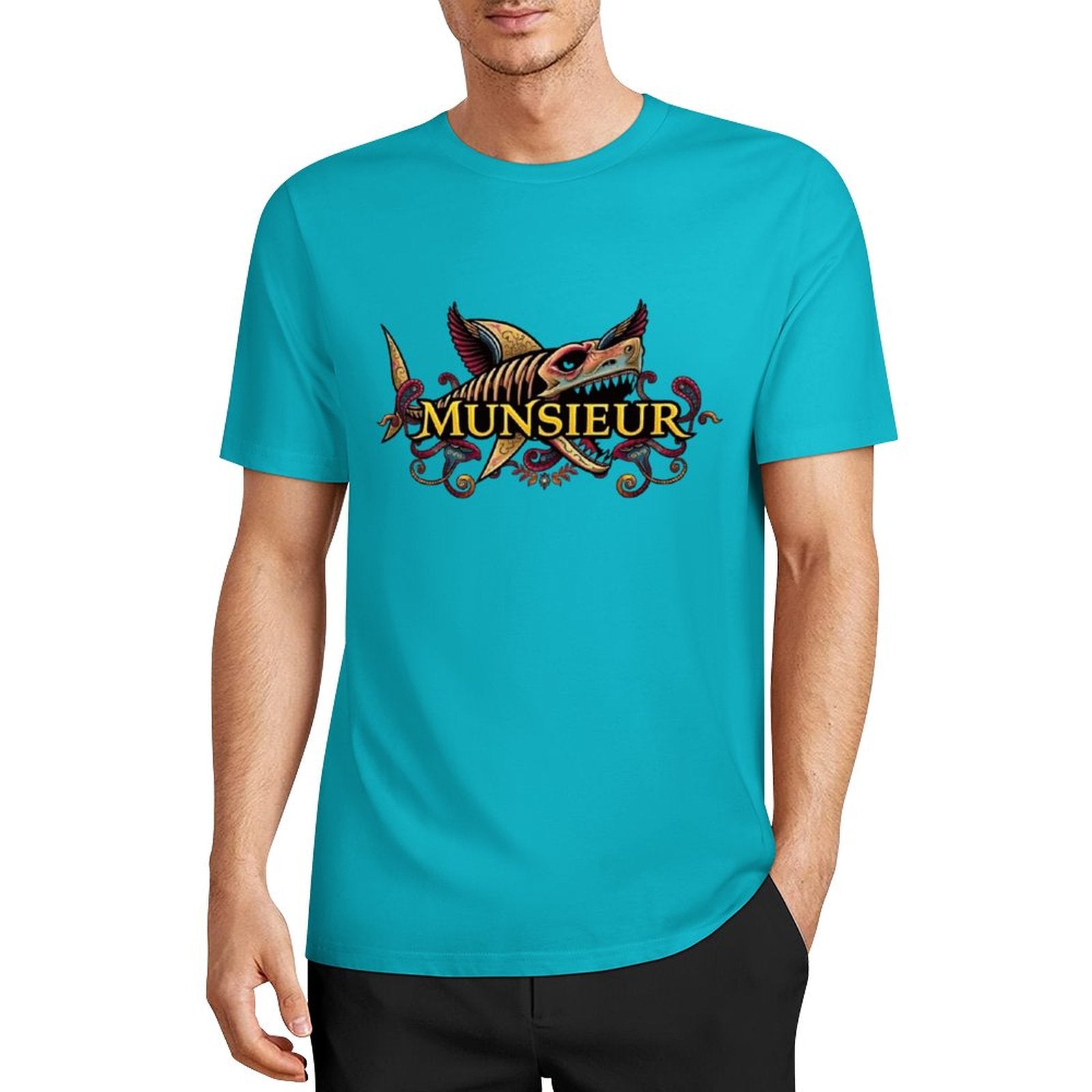 Men's Set Cotton Tee Design "Street Shark" by MUNSIEUR