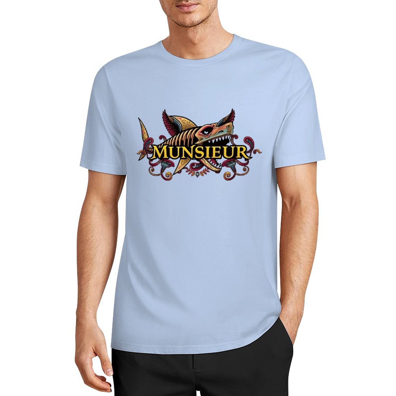 Men's Set Cotton Tee Design "Street Shark" by MUNSIEUR