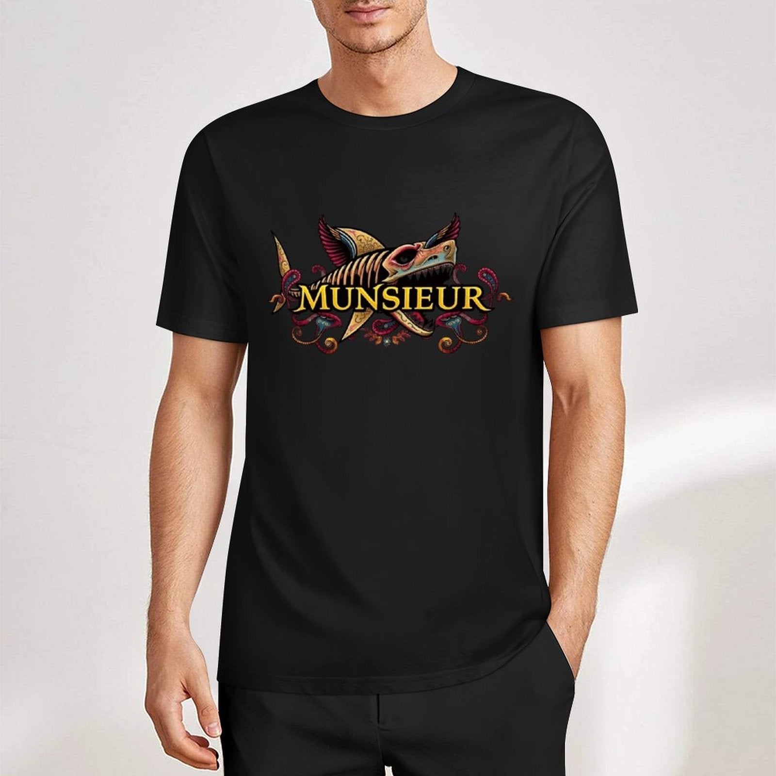 Men's Set Cotton Tee Design "Street Shark" by MUNSIEUR