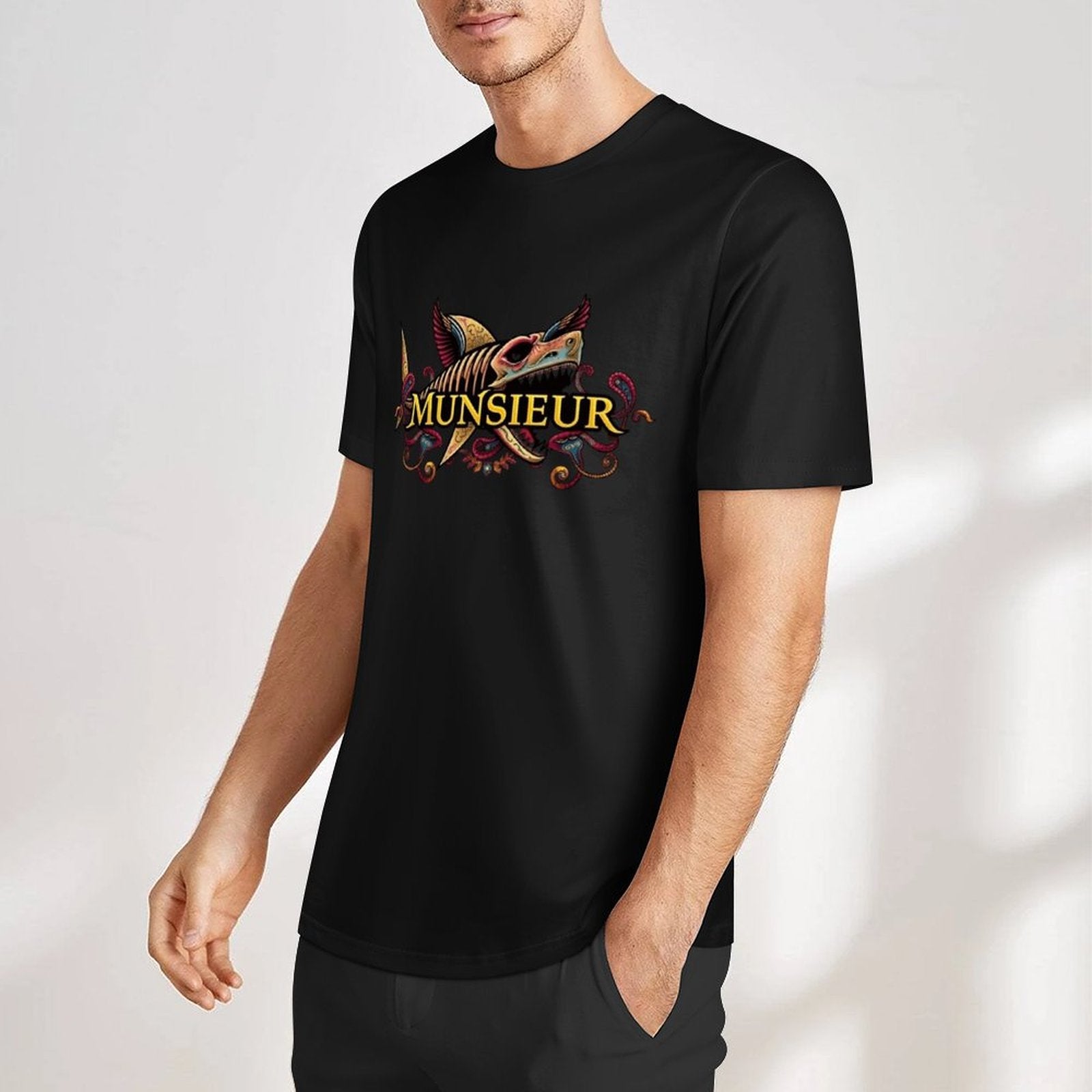 Men's Set Cotton Tee Design "Street Shark" by MUNSIEUR
