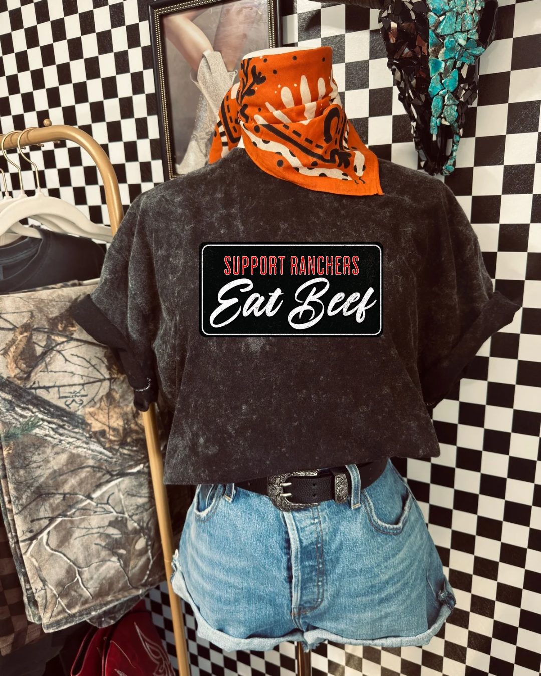 Support Ranchers Acid-Wash Tee
