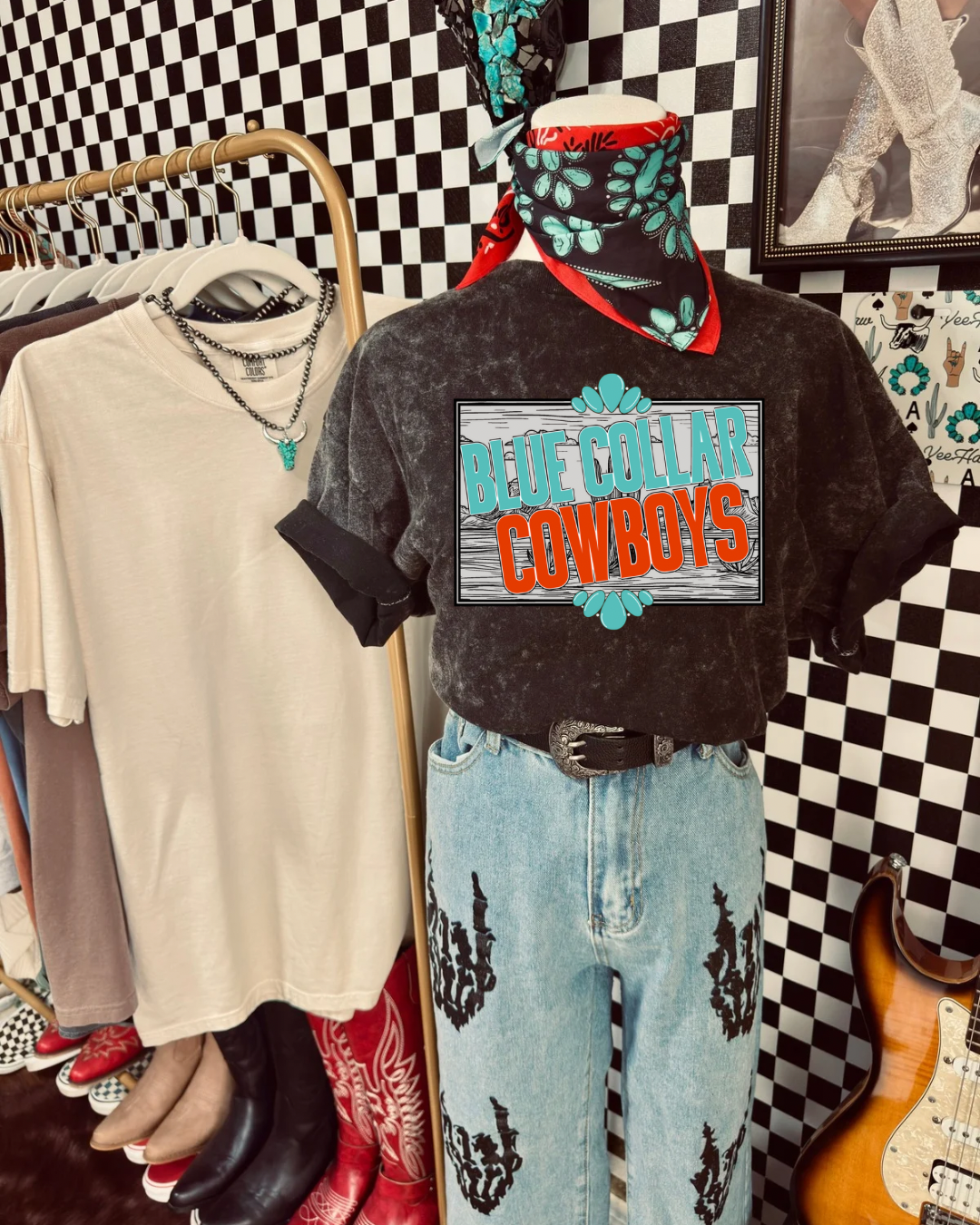 Blue Collar Cowboys Acid-Wash Tee