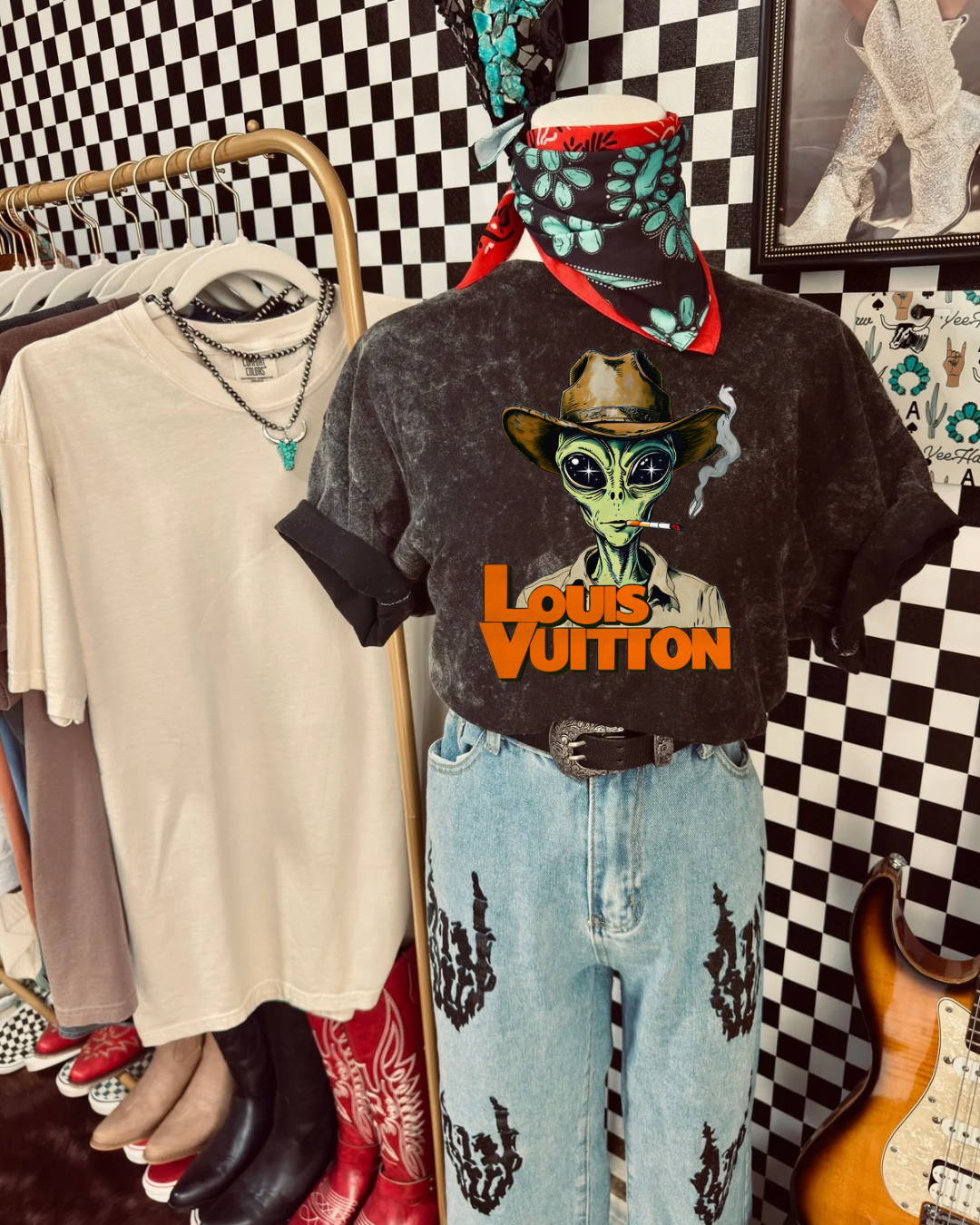 LV Alien Acid-Wash Tee