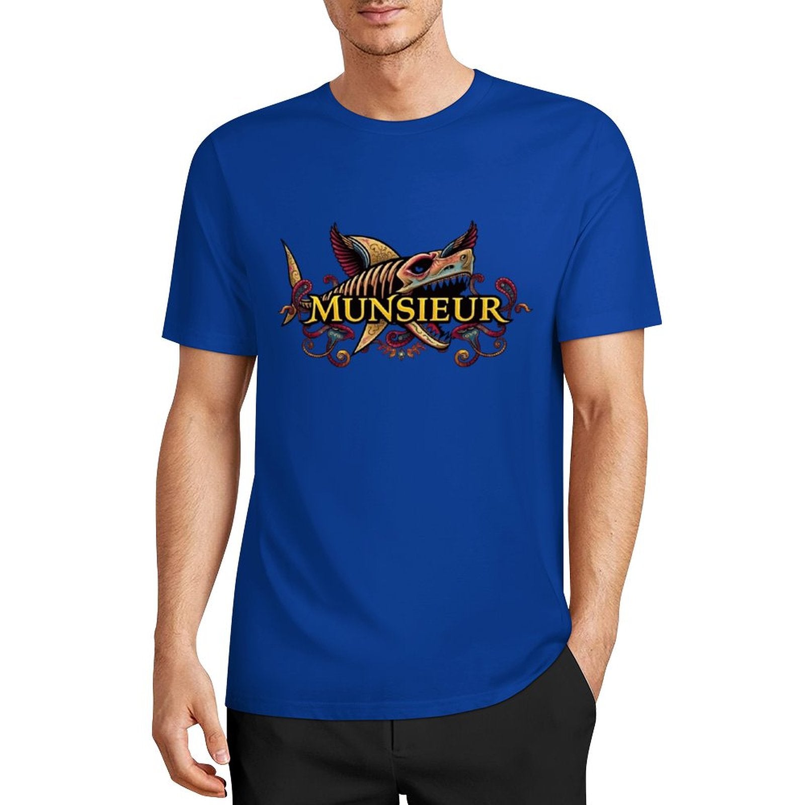 Men's Set Cotton Tee Design "Street Shark" by MUNSIEUR