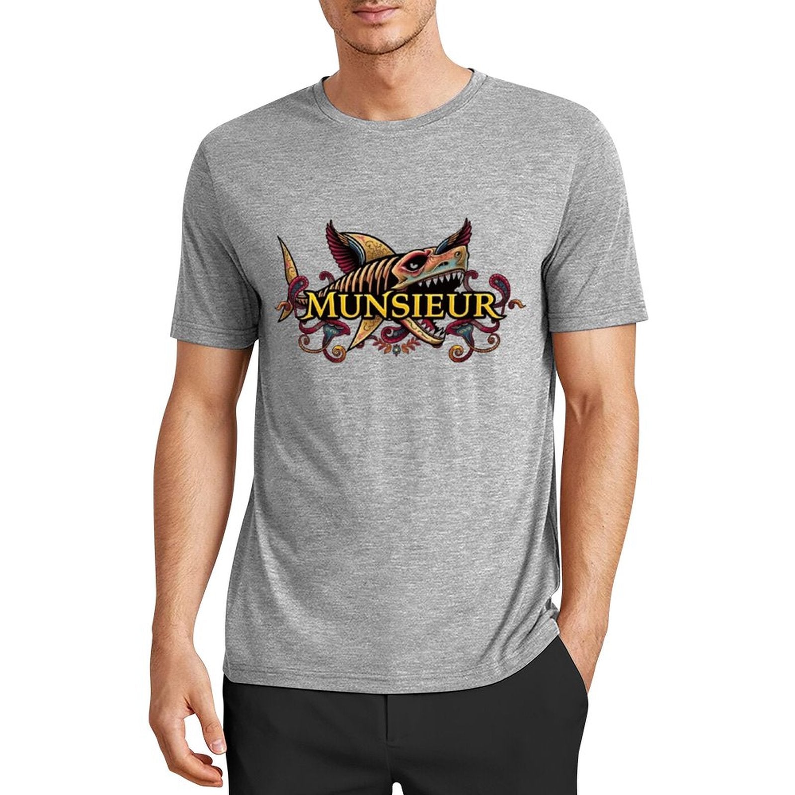 Men's Set Cotton Tee Design "Street Shark" by MUNSIEUR