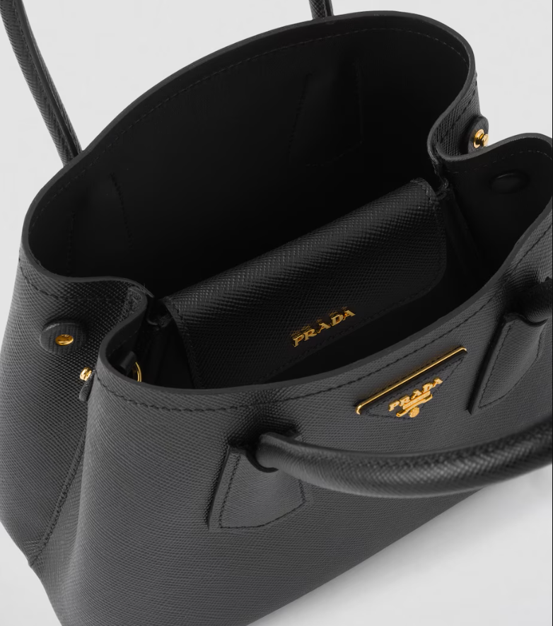 PDA Mini Saffiano Leather Double Top-Handle Bag